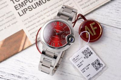 Ballon Bleu de Cartier 33*10MM 316L Steel NH05 Movement Red Dial Watch